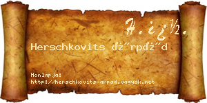 Herschkovits Árpád névjegykártya